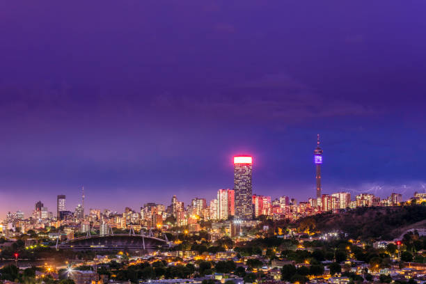 istock Johannesburg cityscape under lightning 1072470570