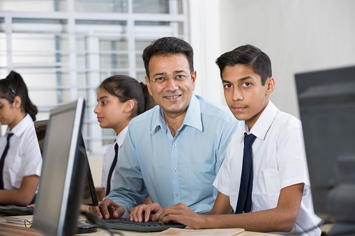 Someone Learning Computer System Students Learning Computer Programming Stock Image Stock Photo ...