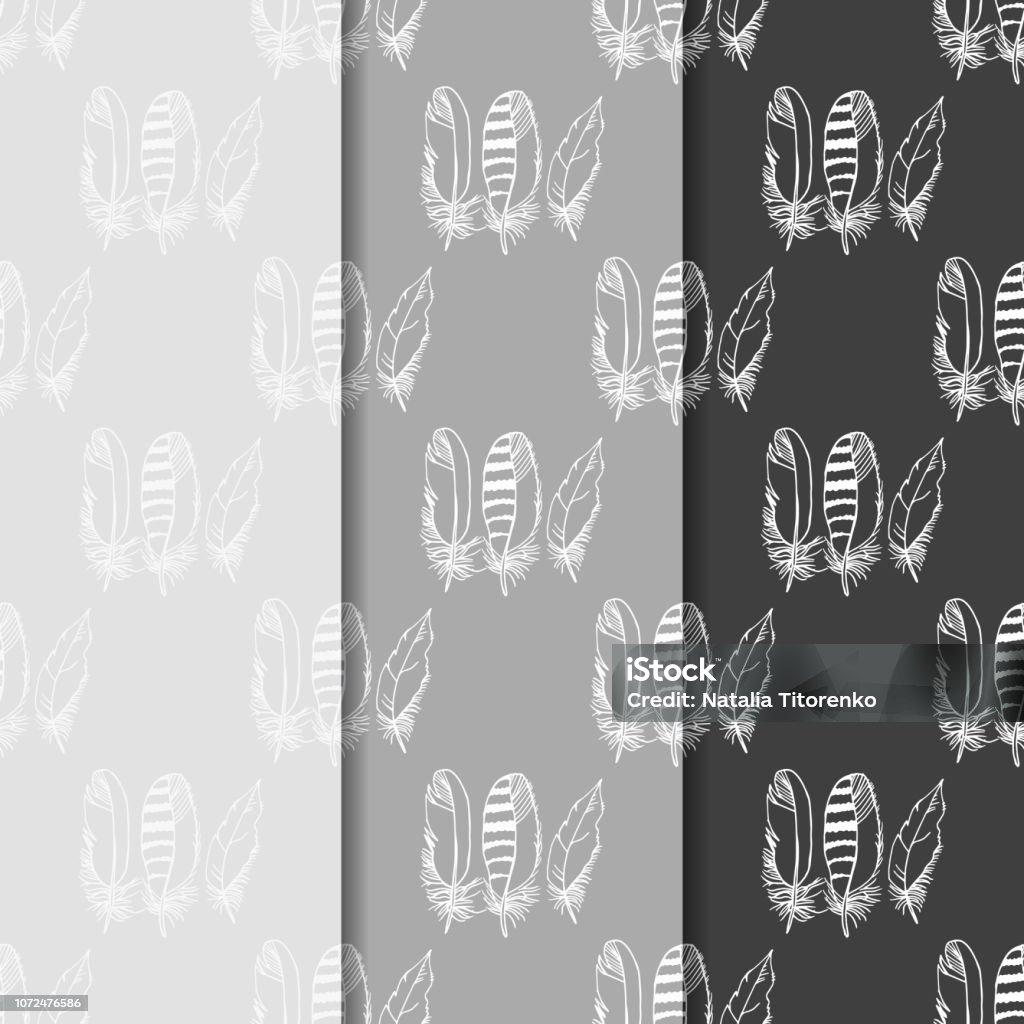 Mockingbird Feather Pattern Mockingjay Feather Seamless Pattern Hand Drawn Sketch Stock ...