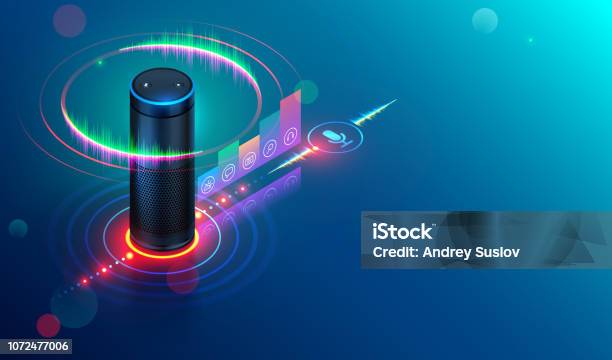 Smart Speaker Iot Stock Illustration - Download Image Now - Voice, Artificial Intelligence, Music