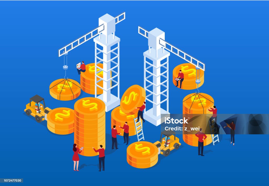 Commercial industrial construction Construction Industry stock vector