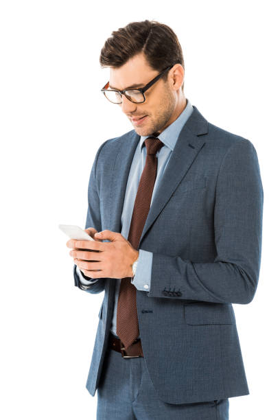 istock handsome executive businessman using smartphone isolated on white 1072480746