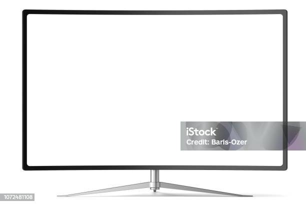 Tv Screen Stock Image Stock Photo - Download Image Now - Television Set, Television Industry, White Background