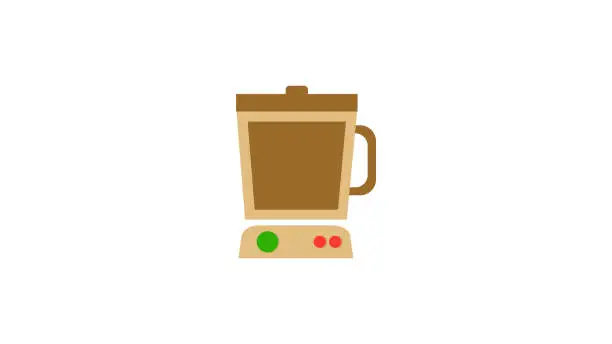 Vector illustration of Pot, Flask on stove fire icon