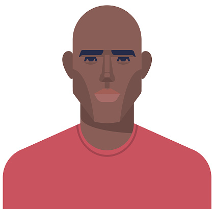 African man portrait in vector.