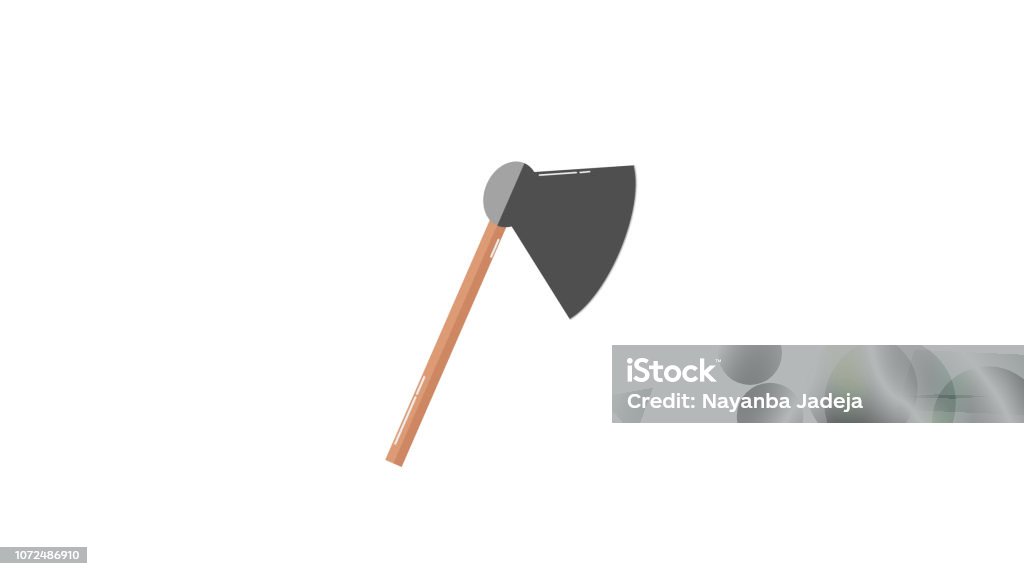 Axe, ax, hatchet with wooden handle Art stock vector