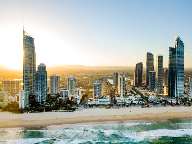 istock Surfers Paradise sunset aerial view 1072486984