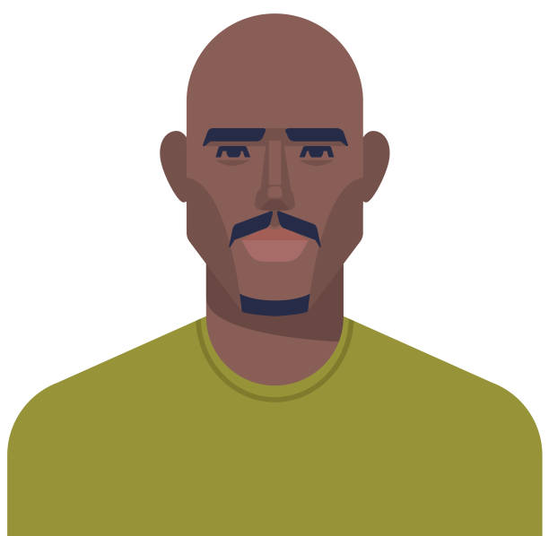 Afro African Hipster African man portrait in vector. afro man stock illustrations