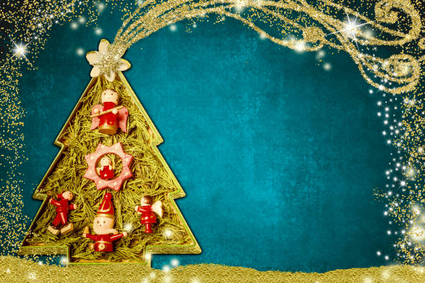 istock Christmas greeting card. Cute Christmas tree. 1072494080