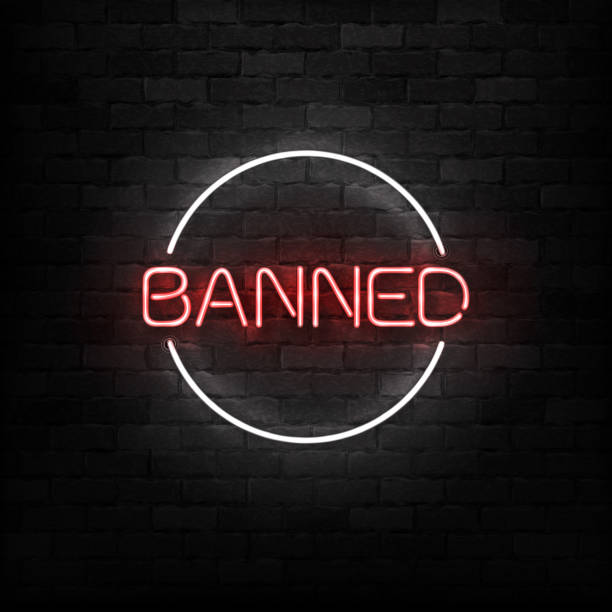 istock Vector realistic isolated neon sign of Banned logo for template decoration and covering on the wall background. 1072496076