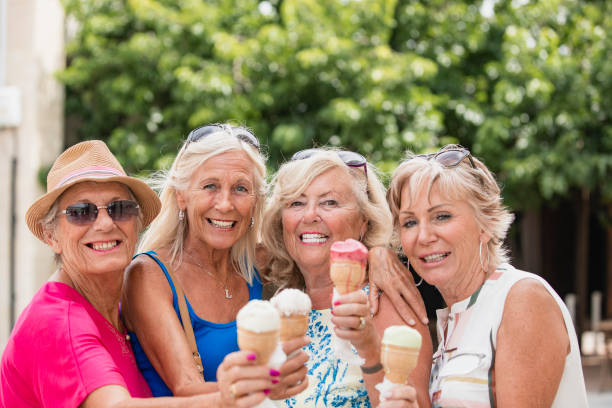 istock Mature Women with Ice Cream Cones 1072496606