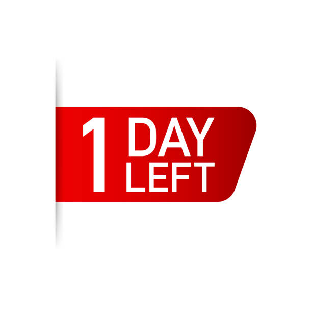 1 일 흰색 바탕에 왼쪽된 빨간색 레이블입니다. 벡터 일러스트입니다. - 2 5 개월 이미지 stock illustrations