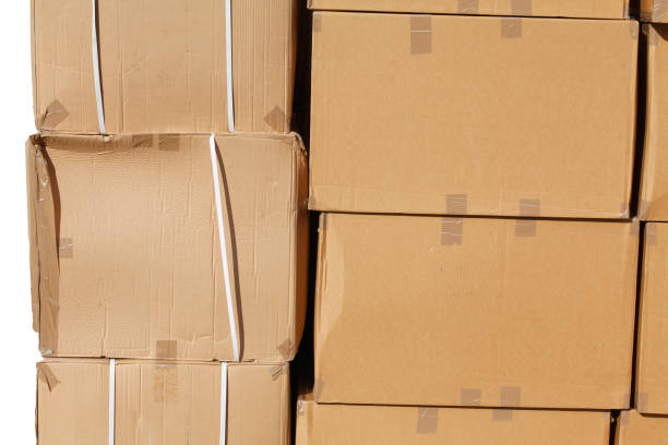 istock Stacked brown pakk cartons 1072505490