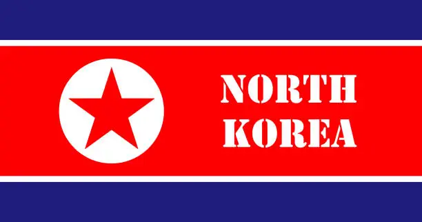 Vector illustration of north corea flag