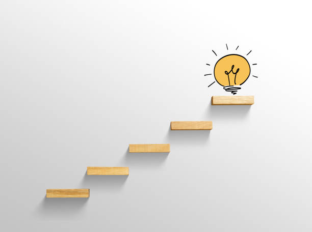 istock light bulb on stairs, increase size, business successful concept 1072515714
