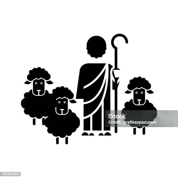 Good Shepherd Icon Stock Illustration - Download Image Now - Shepherd, Vector, Icon Symbol