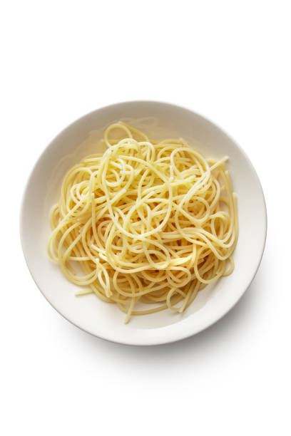istock Italian Food: Spaghetti on Plate Isolated on White Background 1072523208