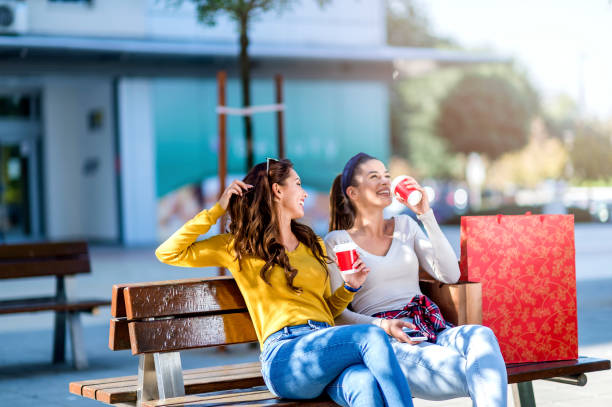 istock Beautiful women after shopping 1072524544