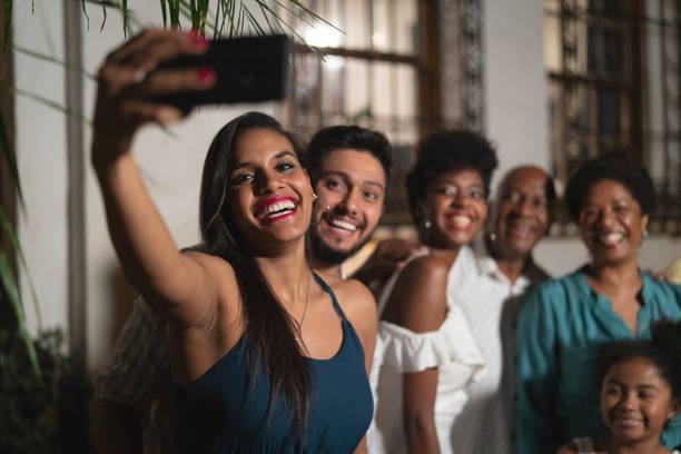 Family Taking a Selfie at Home