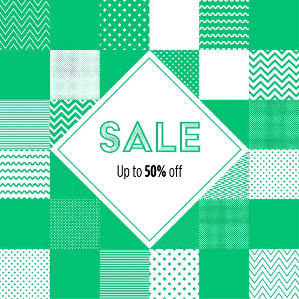 Vector illustration of Memphis Style Sale Web Banner