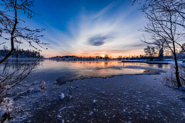 istock beautiful sunset over a snowy and cold sweden 1072532988