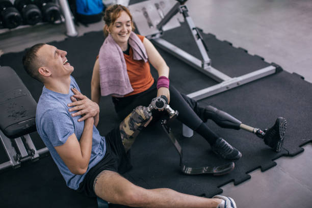 istock Disability friends in gym 1072534452