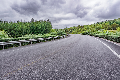 Curved mountain road，