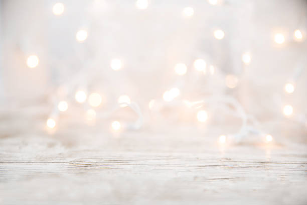 istock Wood Background With Defocused Christmas Lights 1072535414