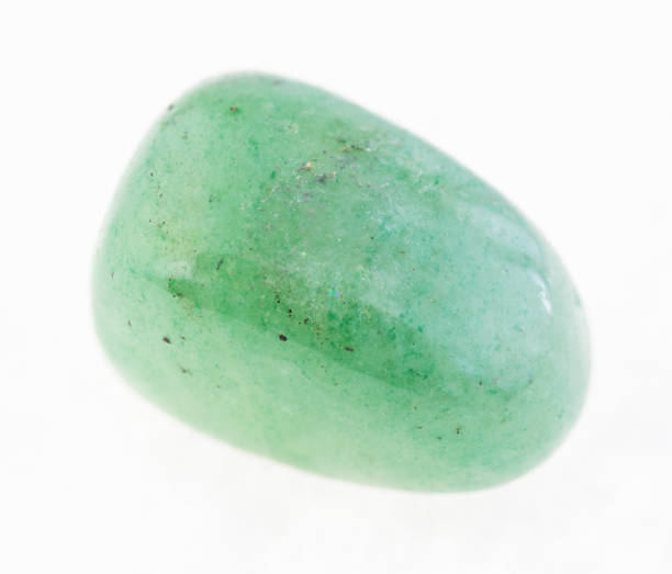 istock polished green Aventurine gemstone on white 1072535746