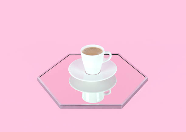 istock Stylish morning coffee setup. Creative minimal concept. 1072536222