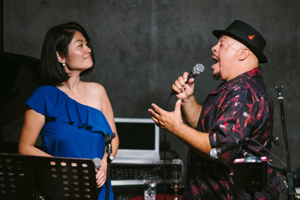istock Multi-ethnic jazz music group performing at stage 1072539480