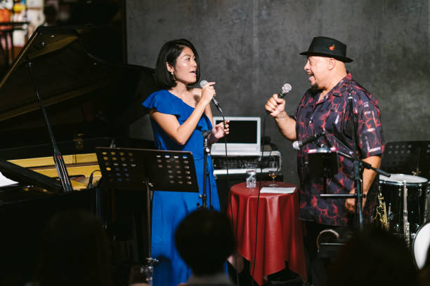 istock Multi-ethnic jazz music group performing at stage 1072539678