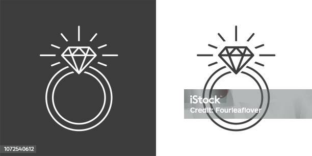 Ring Diamond Engagement Ring Stock Illustration - Download Image Now - Icon Symbol, Ring - Jewelry, Engagement Ring