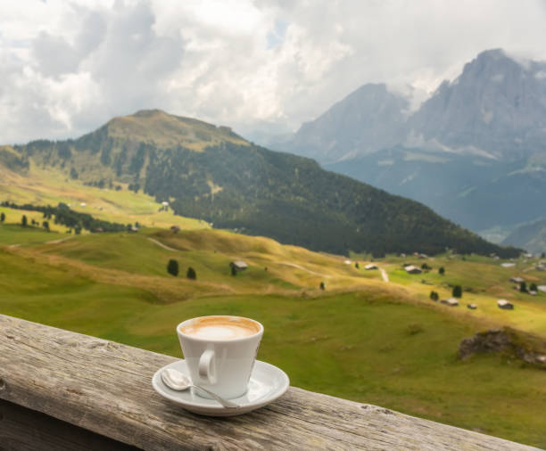 istock Coffee cup in coffee time on mountain view background 1072552626