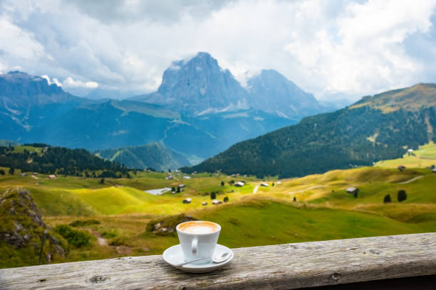 istock Coffee cup in coffee time on mountain view background 1072552636