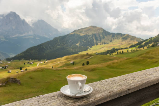 istock Coffee cup in coffee time on mountain view background 1072552644