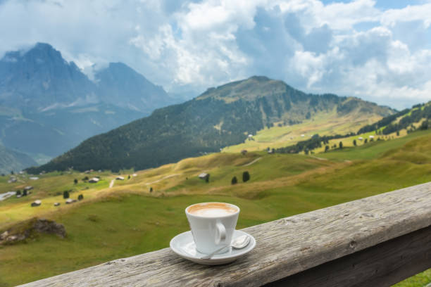 istock Coffee cup in coffee time on mountain view background 1072552662