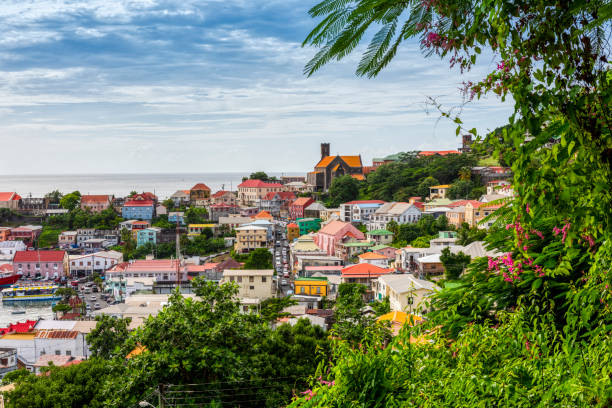 St George, the capital of the Caribbean island Grenada stock photo