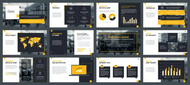 Vector illustration of Elements of infographics for presentations templates