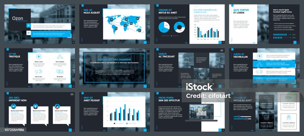 Elementos de infográficos para modelos de apresentações - Vetor de Modelo de base royalty-free