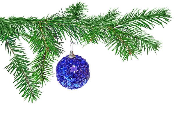 istock Christmas ball decoration hanging on pine 1072556004