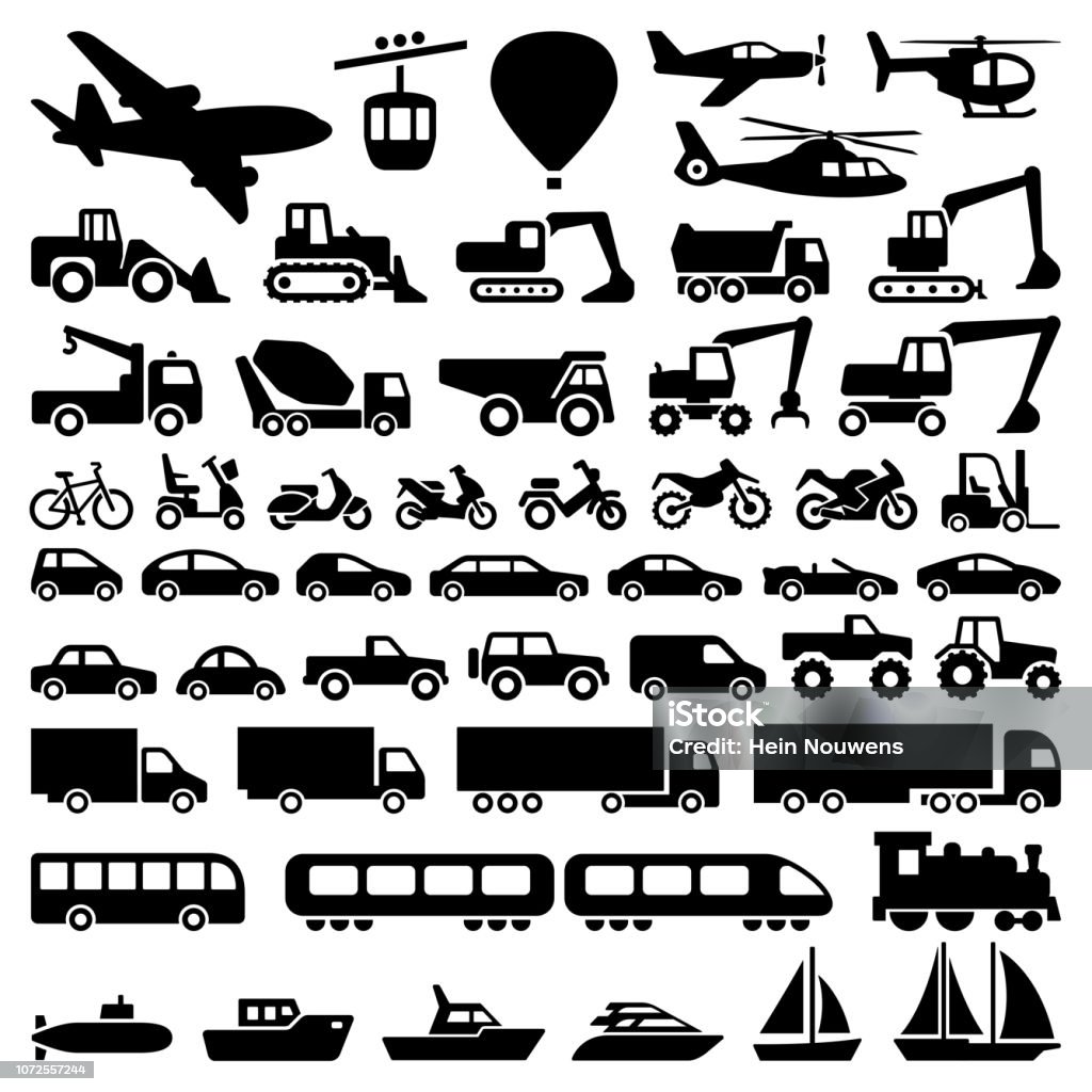 Iconos de transporte - arte vectorial de Ícono libre de derechos