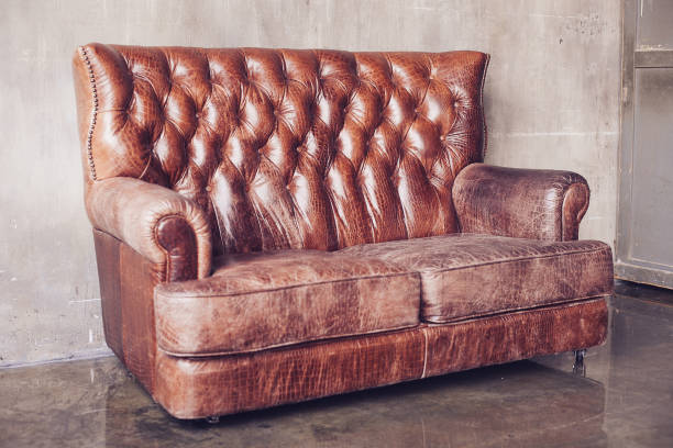 istock Living room with vintage style  leather sofa 1072560140
