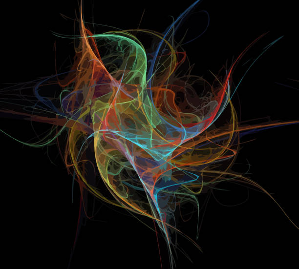 istock image of one Digital Fractal on Black Color 1072561496