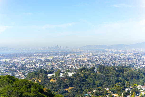 istock panoramic view of the Oakland and San Francisco 1072564194