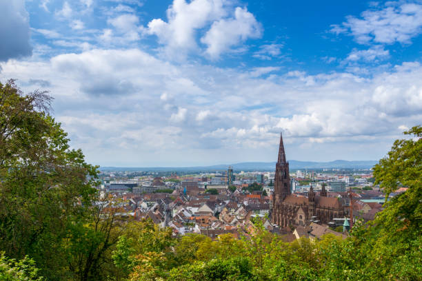 istock Germany, Freiburg im Breisgau from above behind green trees 1072568454