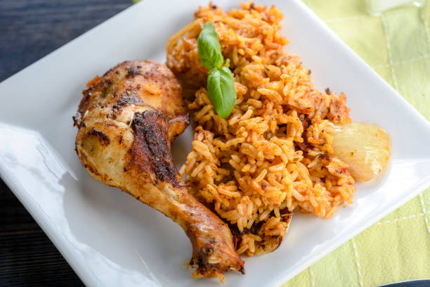 istock roasted chicken with rice and onions 1072571474