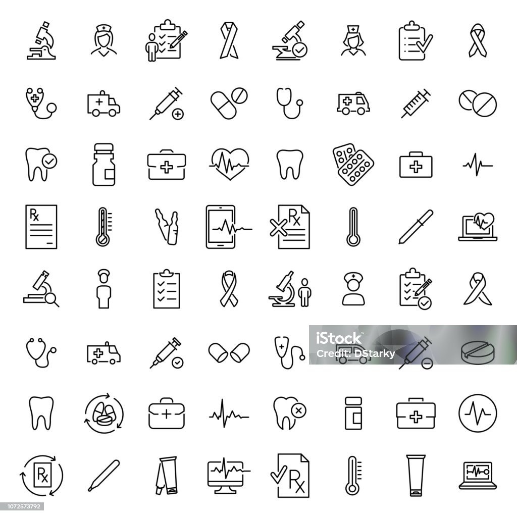 Set of premium healthcare icons in line style. Set of premium healthcare icons in line style. High quality outline symbol collection of medical. Modern linear pictogram pack of health. Healthcare And Medicine stock vector