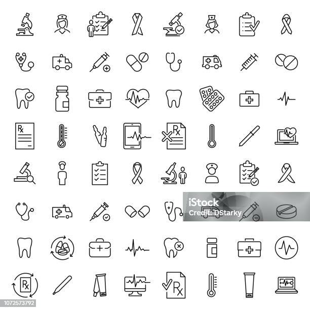 Set Of Premium Healthcare Icons In Line Style Stock Illustration - Download Image Now - Healthcare And Medicine, Icon Symbol, Doctor