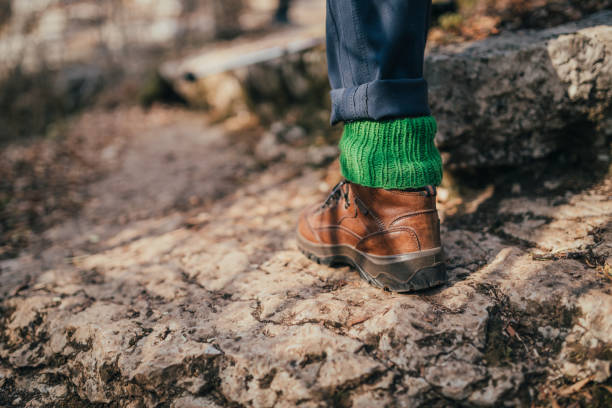 istock Close up of female hiking boot 1072577936